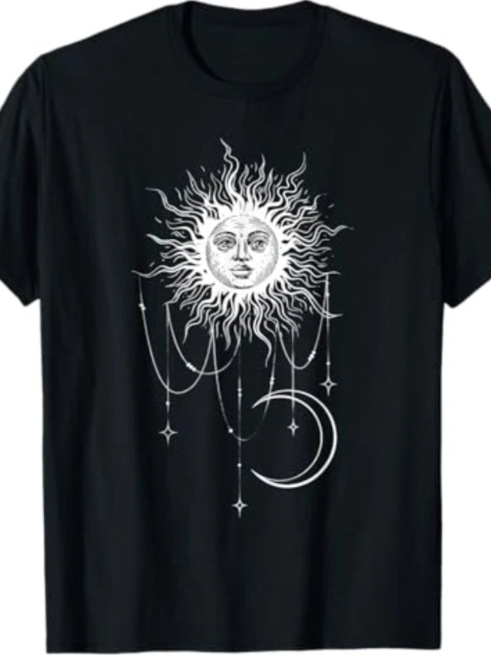 Celestial Sun Crescent Moon Boho Witchy Art T-Shirt